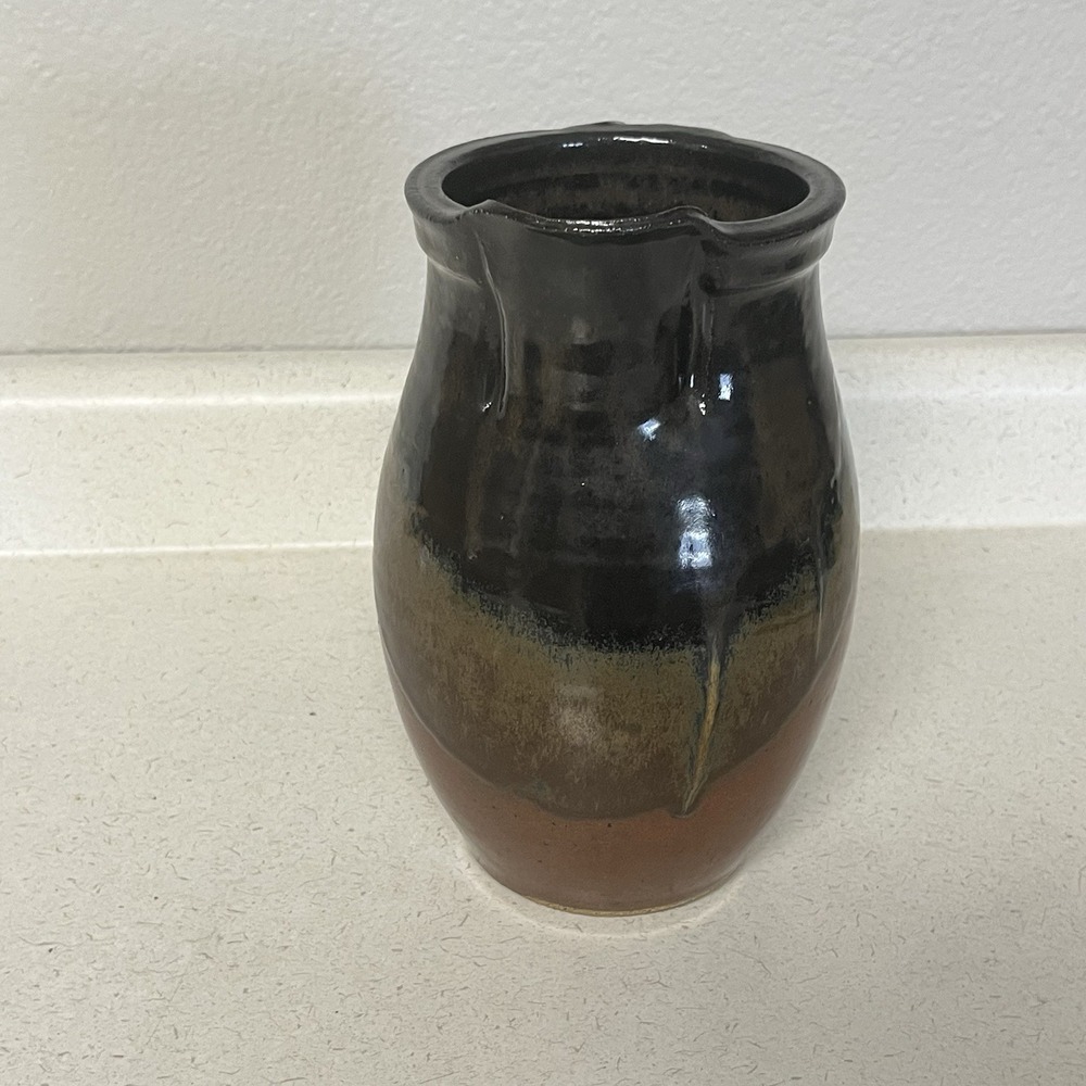 Stoneware‎ Pottery Signed By Val Neumann Pitcher Hand Thrown Earth Tones - Picture 3 of 12